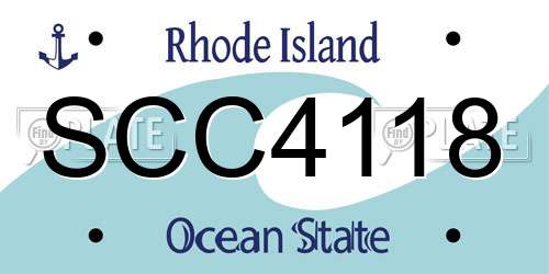 SCC4118 Rhode Island License Plate