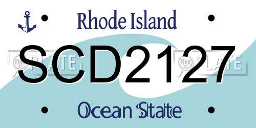 SCD2127 Rhode Island License Plate