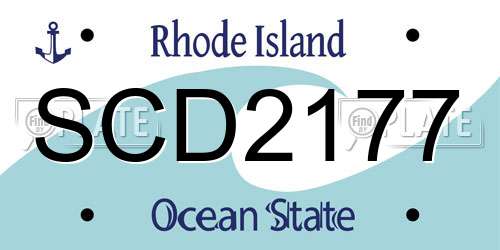 SCD2177 Rhode Island License Plate