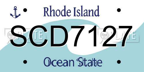 SCD7127 Rhode Island License Plate