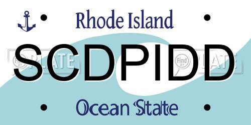 SCDPIDD Rhode Island License Plate