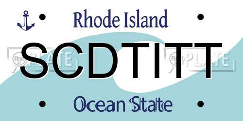 SCDTITT Rhode Island License Plate