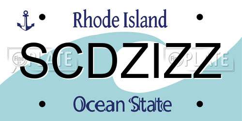 SCDZIZZ Rhode Island License Plate