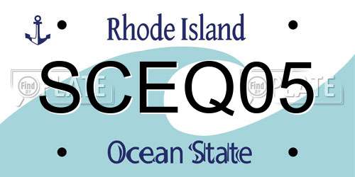 SCEQ05 Rhode Island License Plate