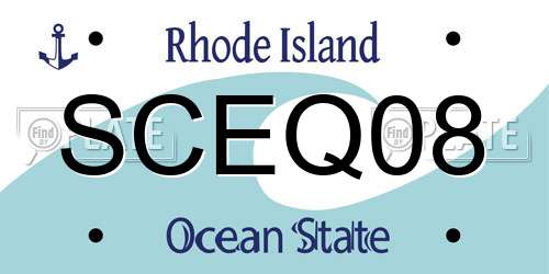 SCEQ08 Rhode Island License Plate