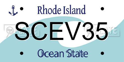 SCEV35 Rhode Island License Plate