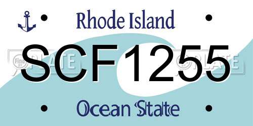 SCF1255 Rhode Island License Plate