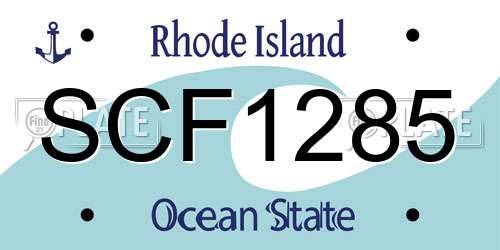 SCF1285 Rhode Island License Plate