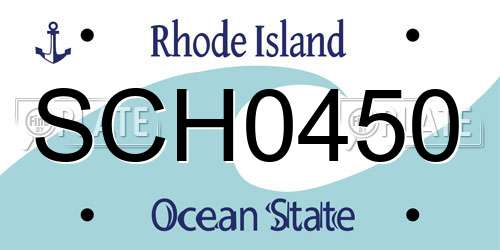 SCH0450 Rhode Island License Plate