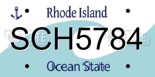SCH5784 Rhode Island License Plate