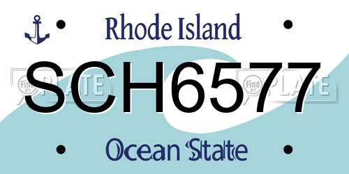 SCH6577 Rhode Island License Plate