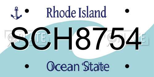 SCH8754 Rhode Island License Plate