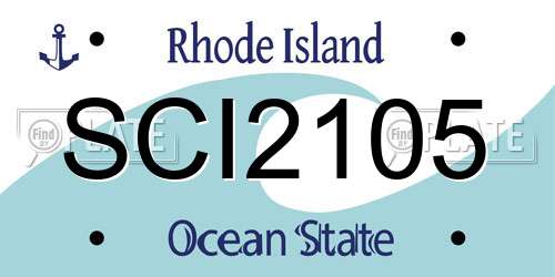 SCI2105 Rhode Island License Plate