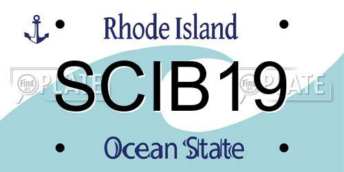 SCIB19 Rhode Island License Plate