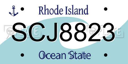 SCJ8823 Rhode Island License Plate