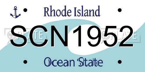 SCN1952 Rhode Island License Plate