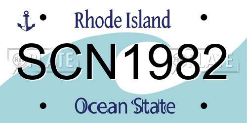 SCN1982 Rhode Island License Plate