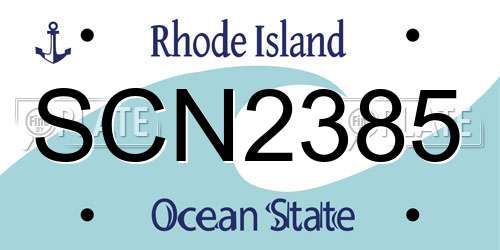 SCN2385 Rhode Island License Plate
