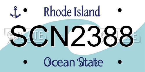 SCN2388 Rhode Island License Plate