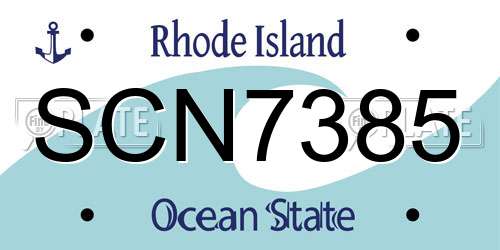 SCN7385 Rhode Island License Plate
