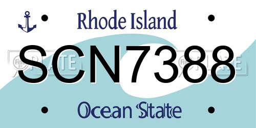 SCN7388 Rhode Island License Plate