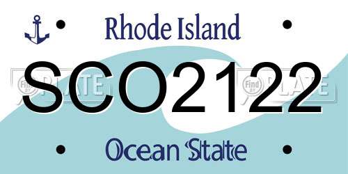 SCO2122 Rhode Island License Plate