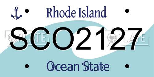 SCO2127 Rhode Island License Plate
