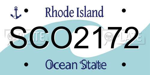 SCO2172 Rhode Island License Plate