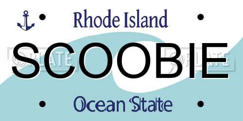 SCOOBIE Rhode Island License Plate
