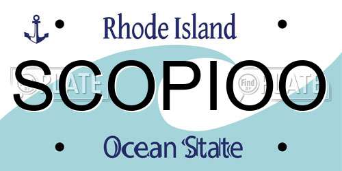 SCOPIOO Rhode Island License Plate