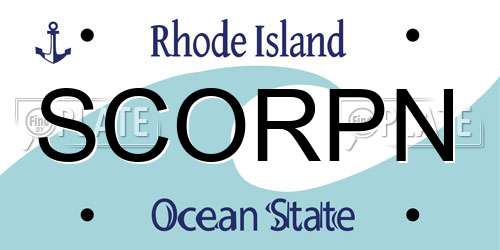 SCORPN Rhode Island License Plate