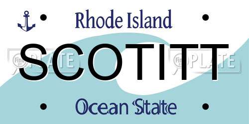 SCOTITT Rhode Island License Plate