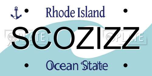 SCOZIZZ Rhode Island License Plate