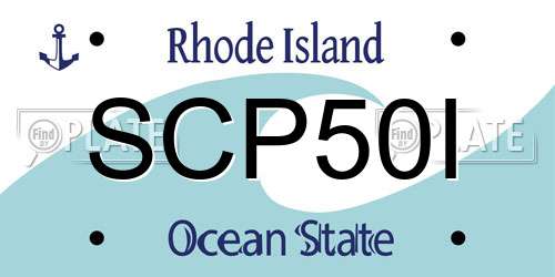 SCP50I Rhode Island License Plate
