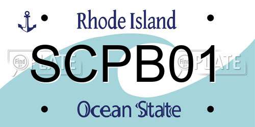 SCPB01 Rhode Island License Plate