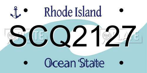 SCQ2127 Rhode Island License Plate