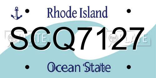SCQ7127 Rhode Island License Plate