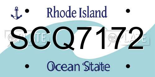 SCQ7172 Rhode Island License Plate