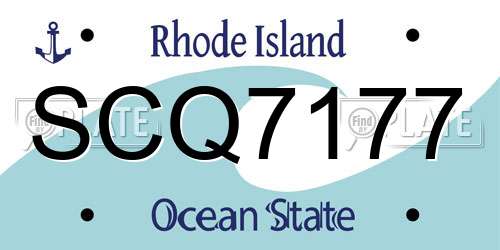 SCQ7177 Rhode Island License Plate