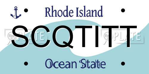 SCQTITT Rhode Island License Plate