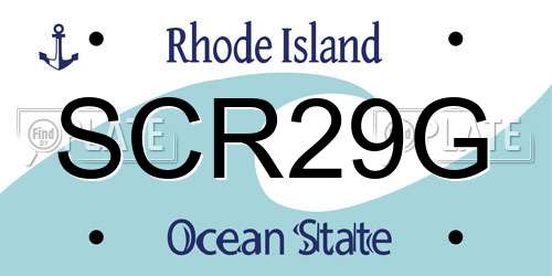 SCR29G Rhode Island License Plate