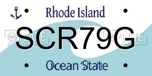 SCR79G Rhode Island License Plate