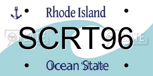 SCRT96 Rhode Island License Plate