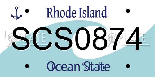 SCS0874 Rhode Island License Plate