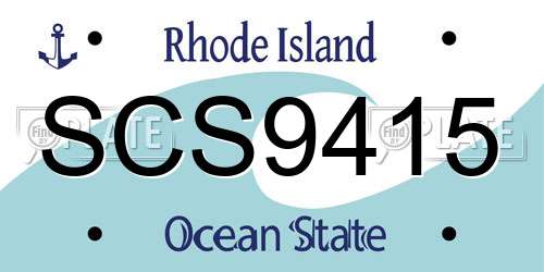 SCS9415 Rhode Island License Plate