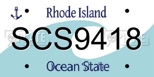 SCS9418 Rhode Island License Plate