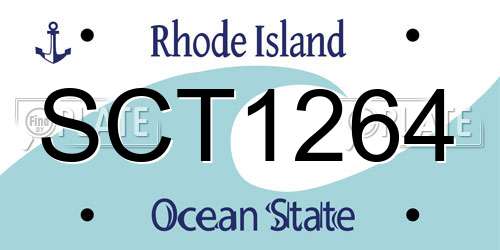 SCT1264 Rhode Island License Plate