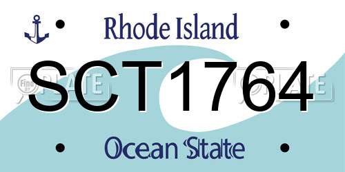 SCT1764 Rhode Island License Plate