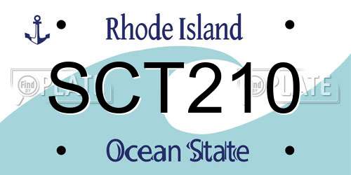 SCT210 Rhode Island License Plate