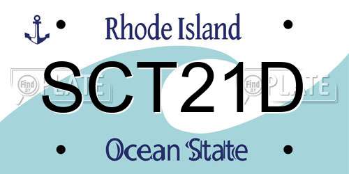 SCT21D Rhode Island License Plate